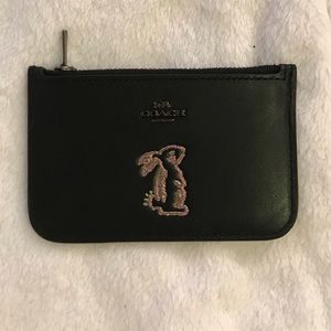 Coach x Selena Gomez black leather card wallet